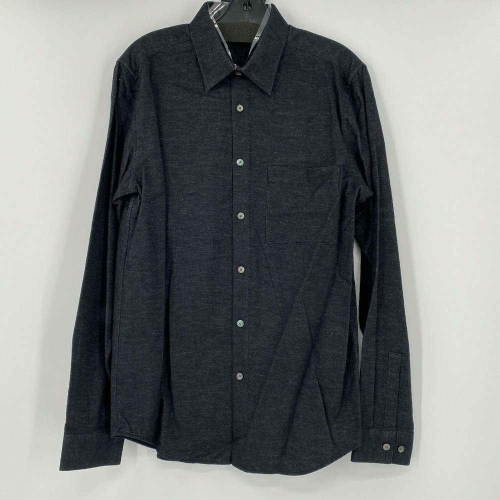 Theory Men's Irving Maxson Long Sleeve Button Down Sport Shirt Slim Fit Black S